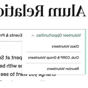 新网站上二级导航的截图，突出显示了校友关系.